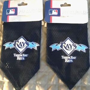 Tampa Bay Rays . Doggie Bandanas .............. Size: Small . (2) Bandana Bundle
